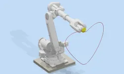 Anthropomorphic robot on a complex path