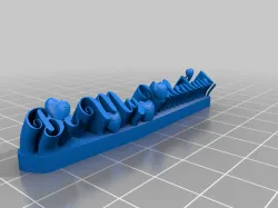 Be My Valentine extruded text nameplate with cute hearts