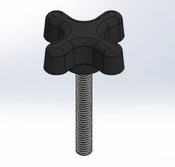 Black 4-Arm Clamping Knob M6 (686-626)