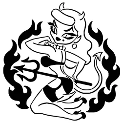 Devil Girl stencil 4