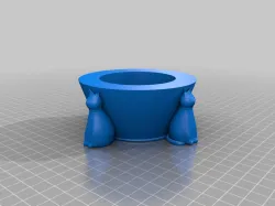 Egyptian-inspired cat food dish stand