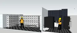 ENTRANCE, SHOWERS, AND DRESSING ROOMS FOR COMPANY PERSONNEL (WORKERS) | INGRESO, DUCHAS Y VESTIDORES DEL PERSONAL (TRABAJADORES) DE UNA PLANTA INDUSTRIAL