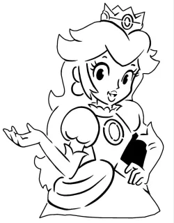 Princess Peach stencil 8 + 2D