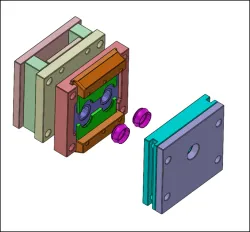 Two-piece aluminum injection mold