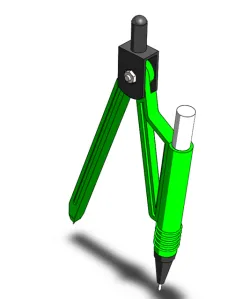 Drafting Compass 3D model in Solidworks