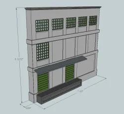 HO Scale Background Building Factory Two