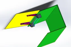 invisible long hinge with five pivots and a