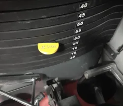 Iron foot stop for weight machine