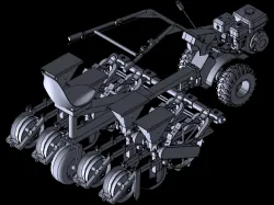 semoir attelé à un motoculteur