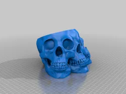 Tri Human Skull Pot No Supports- Full Scale Fixed