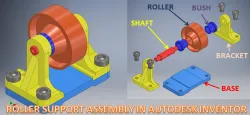Belt Roller Support Assembly in Inventor || Inventor Assembly || Inventor tutorial || Inventor Cad
