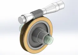 Bronze Worm Gear 100 Teeth Module 1.75 and Shaft