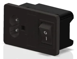 Connector with switch and fuse