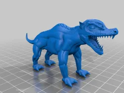 fantasy statue of a demonic dog