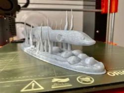fish eel underwater statue detailed texture for 3d printing