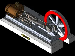 Horizontal mill steam engine