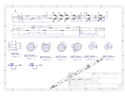 Modeling and drawing of a complex shaft with details
