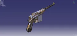 Pistol stl model to surfaces and part model