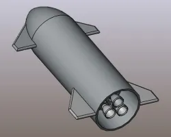 Space X SN 15 with Engine Simple CAD