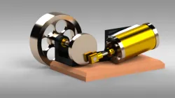 A Simple oscillating steam engine with one cylinder