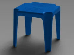 Blue Stackable Plastic Outdoor Side Table