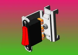 Bracket for mounting the PT61-1V toggle switch on a DIN rail