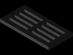 Cast Iron Grill 500 x 250 x 30 mm