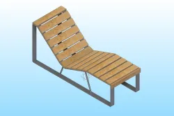 deckchair / transat bois acier