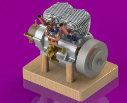 ETW - Seagull 10cc A Twin 4-Stroke Air Cooled Engine.