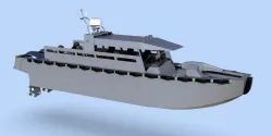 Patrol and amphibious boat from the HDPE