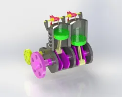 Simple Two Cylinder Engine