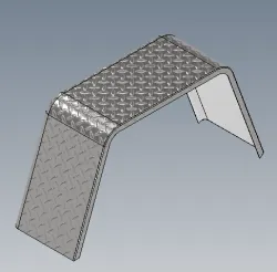 SINGLE SQUARE FENDER, ALUMINUM TREAD PLATE