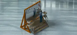Wheeled platform with workstation - Tekerlekli basamaklı çalışma platformu