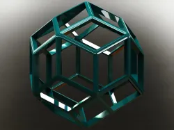 Wireframe Shape Rhombic Triacontahedron 3D print model