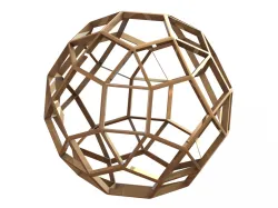 Wireframe Shape Rhombicosidodecahedron 3D print model