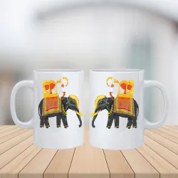 Coffee Mug | Tea Mug | Indian Antique Rajasthani Royal Elephant Ride Printed on Mug