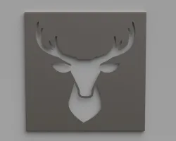 GueriTech Deer Wall Frame 30x30 Sheet Metal DIY