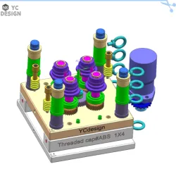 (Injection mold) 7 sets of common thread automatic twisting mold design drawings