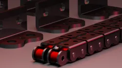 Roller chain ANSI 80 with reverse attachment
