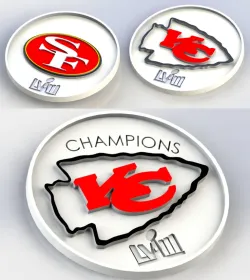 Super Bowl LVIII Kansas City Chiefs Champions vs San Francisco 49ers Coasters/Beer Mats