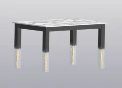 Table leg with epoxy resin