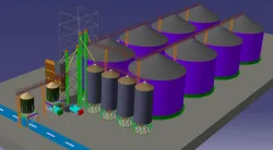 What is used for storage of grains?