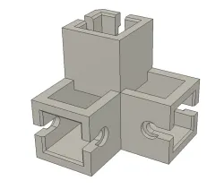 A 3-way corner bracket for 2020 aluminum extrusion