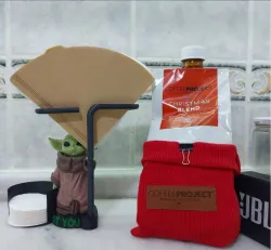 Baby Yoda Holding V60 Filters