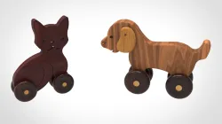 Cat and Dog Push Toy