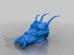 Complete Dragon Skull With Horns
