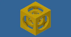 Cubes turned inside other cubes. Autodesk Inventor.