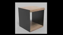 Iron Wooden Bed Side Table Live Edge Top
