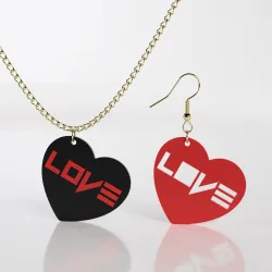 Love heart earrings pendants keychain
