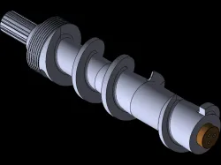 Plastic squeezer machine screw with variable flight width. Example of modeling